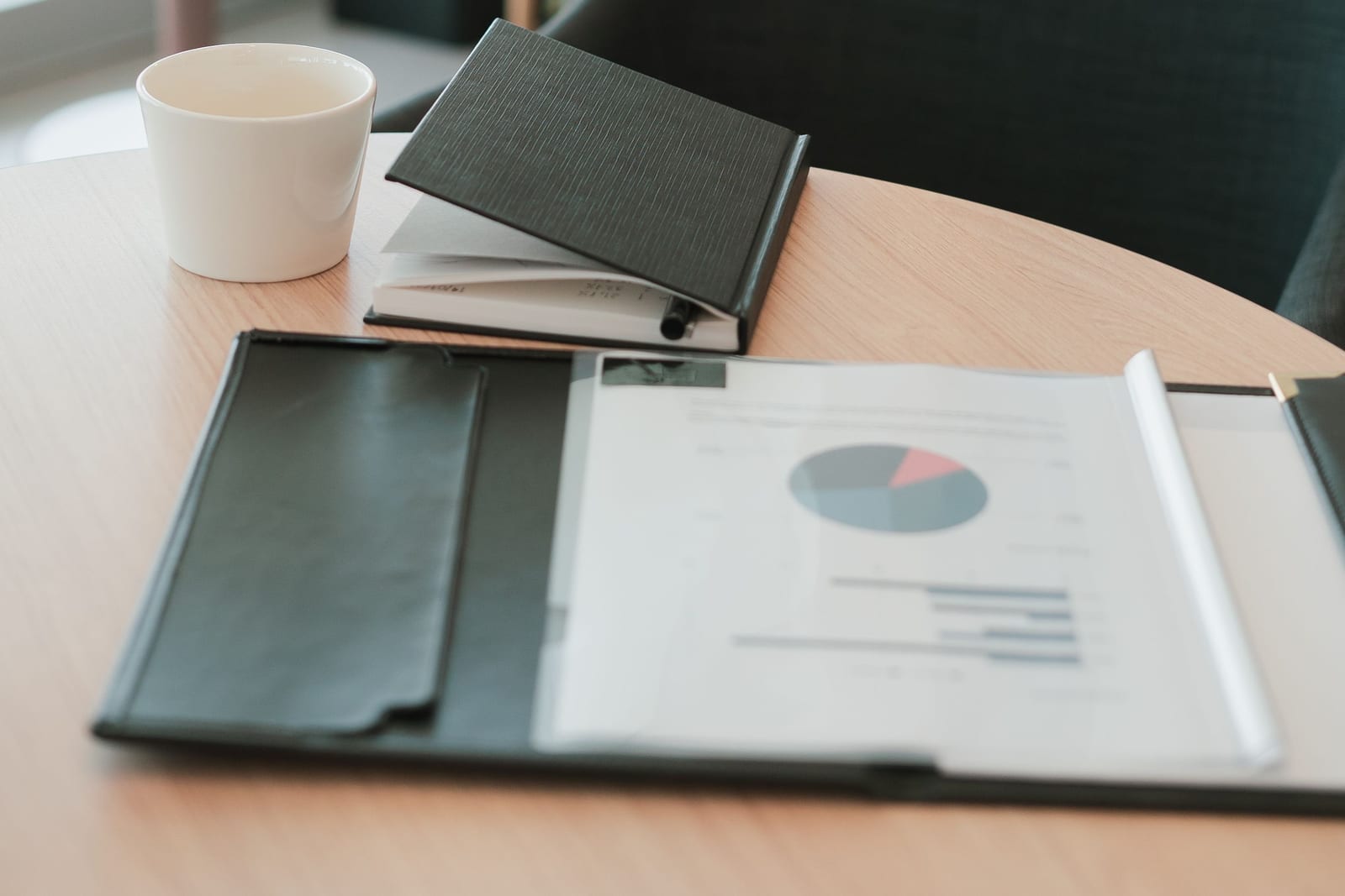 Documents and office tools organized on a desk
