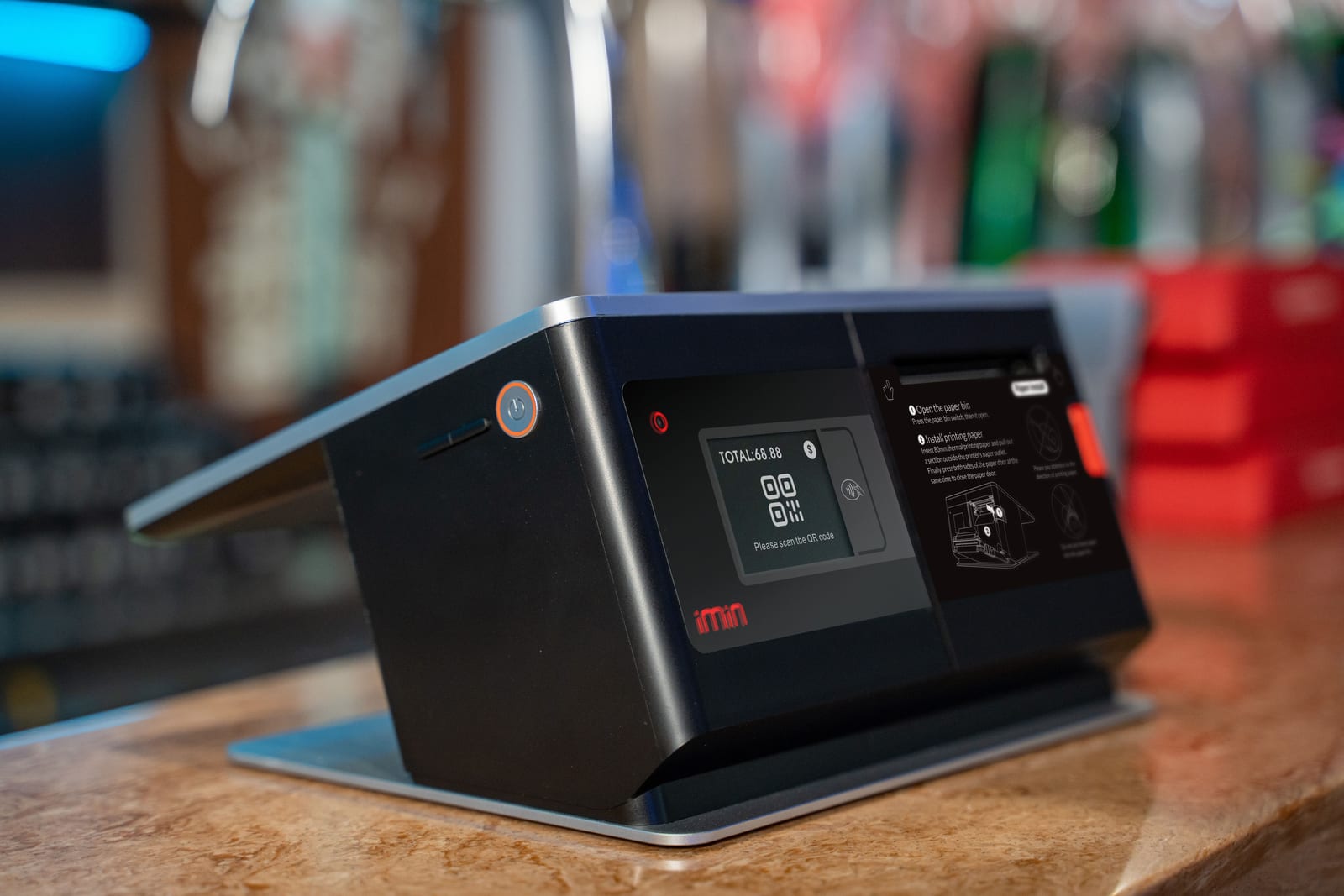 Point-of-sale terminal on a shop counter